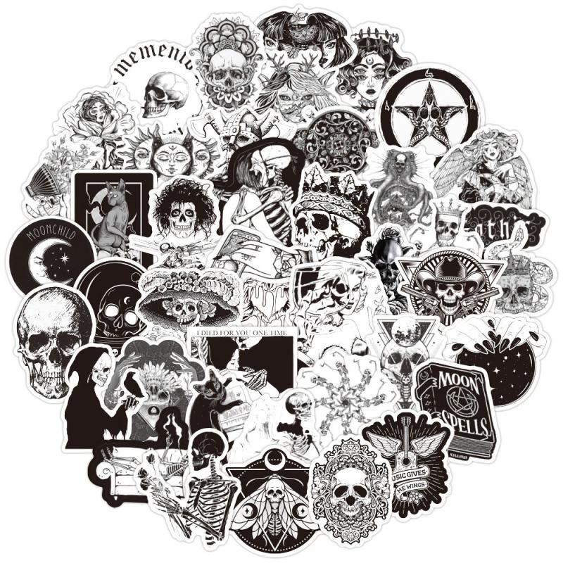 100PCS Gothic Punk Skull Stickers DIY Decorations
