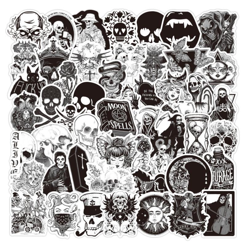 100PCS Gothic Punk Skull Stickers DIY Decorations