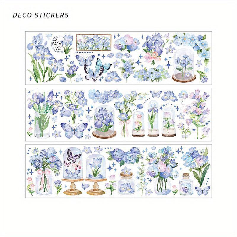 6 Sheets Garden Series Waterproof Floral Sticker