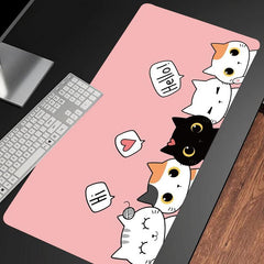 Cartoon Gaming Mouse Pad for Desktop Speed Keyboard Laptop - Cat Pattern