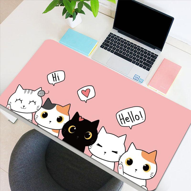 Cartoon Gaming Mouse Pad for Desktop Speed Keyboard Laptop - Cat Pattern