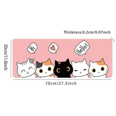 Cartoon Gaming Mouse Pad for Desktop Speed Keyboard Laptop - Cat Pattern