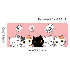 Cartoon Gaming Mouse Pad for Desktop Speed Keyboard Laptop - Cat Pattern