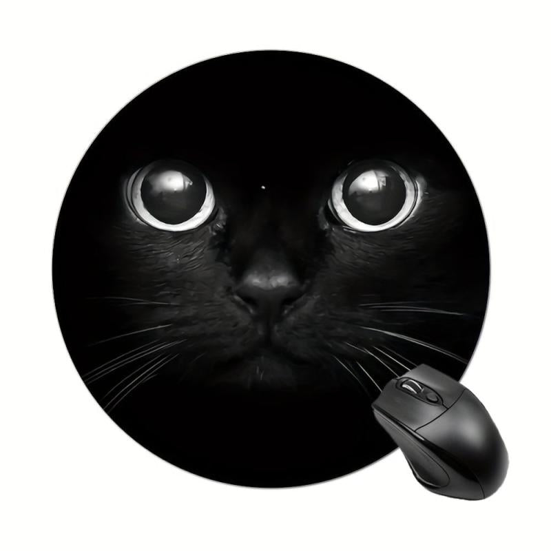 Round Cat Mouse Pad Non Slip Washable Mousepad 20cmx20cm