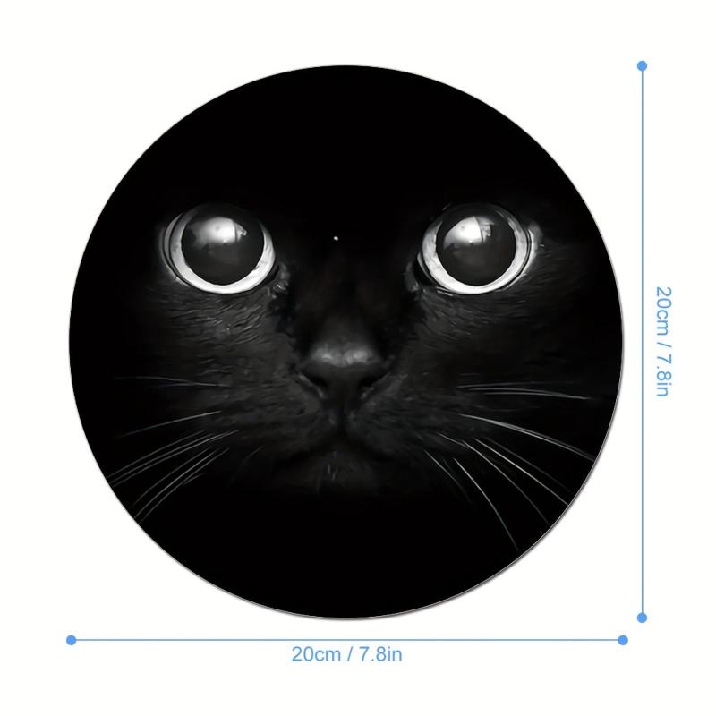 Round Cat Mouse Pad Non Slip Washable Mousepad 20cmx20cm
