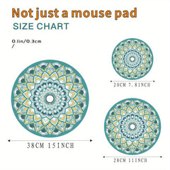 Floral Mouse & Keyboard Pad Non Slip Round
