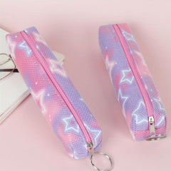 Rose Red Pentagram Pencil Case for School Supplies