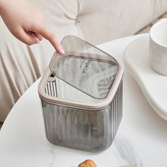 1 Pc Transparent Desktop Storage Box Household Trash Can Kitchen Storage Box Cos