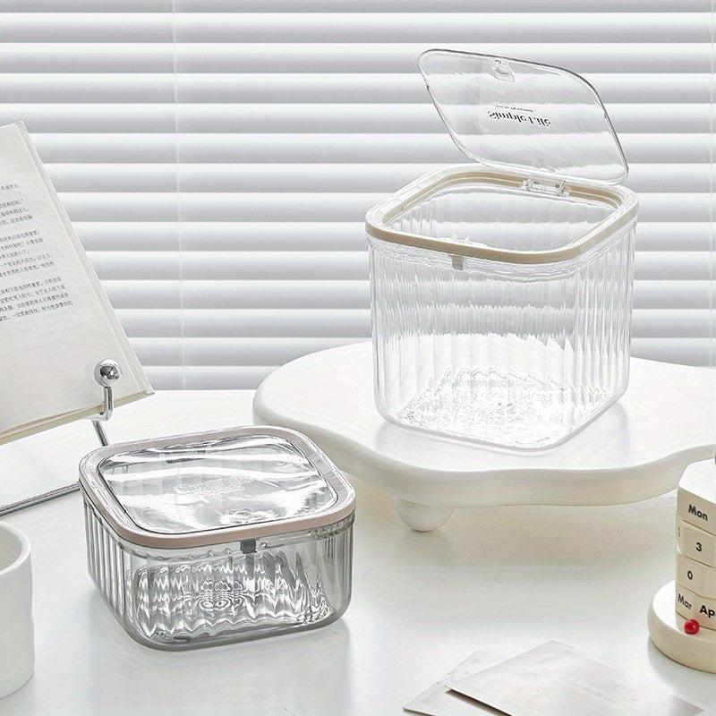 1 Pc Transparent Desktop Storage Box Household Trash Can Kitchen Storage Box Cos