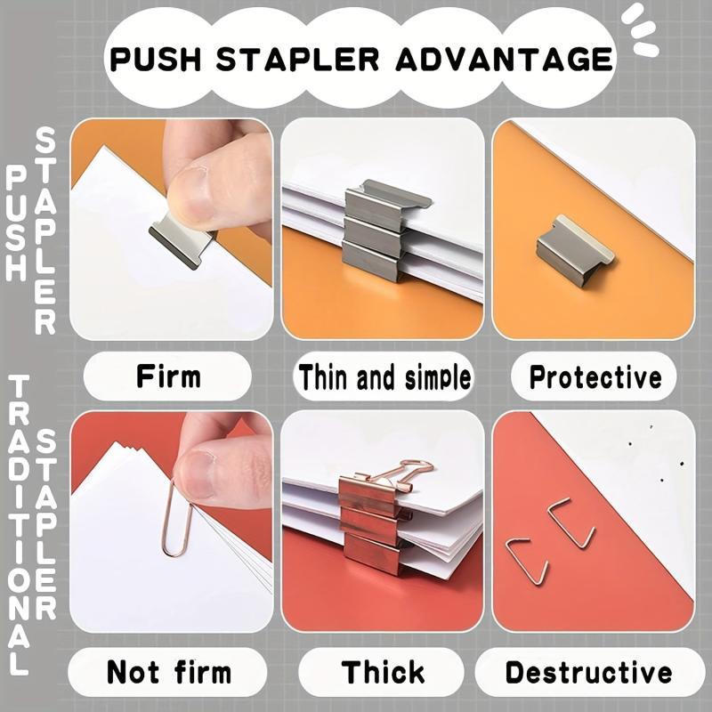 Portable Handheld Paper Clip Stapler Clamp for Office Home School Documents