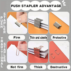 Portable Handheld Paper Clip Stapler Clamp for Office Home School Documents