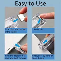 Portable Handheld Paper Clip Stapler Clamp for Office Home School Documents