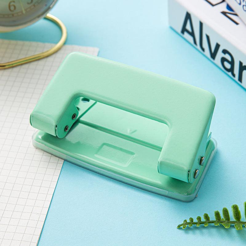 Macaroon Small Double Hole Punch 6mm Manual Punch Office Binding Puncher