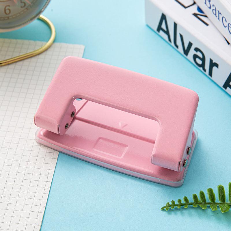 Macaroon Small Double Hole Punch 6mm Manual Punch Office Binding Puncher