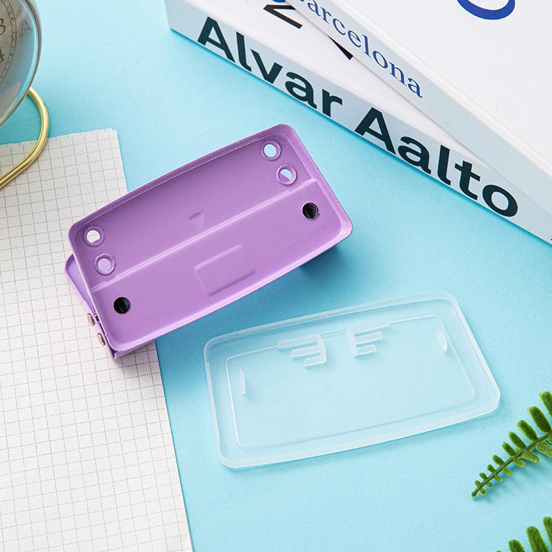 Macaroon Small Double Hole Punch 6mm Manual Punch Office Binding Puncher