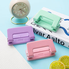 Macaroon Small Double Hole Punch 6mm Manual Punch Office Binding Puncher