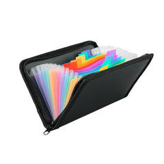 A6 Mini Organ Bag Rainbow Edge Zipper Organ Clip Bill Storage Folder