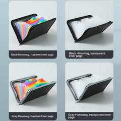 A6 Mini Organ Bag Rainbow Edge Zipper Organ Clip Bill Storage Folder