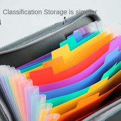 A6 Mini Organ Bag Rainbow Edge Zipper Organ Clip Bill Storage Folder