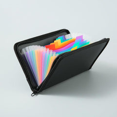 A6 Mini Organ Bag Rainbow Edge Zipper Organ Clip Bill Storage Folder