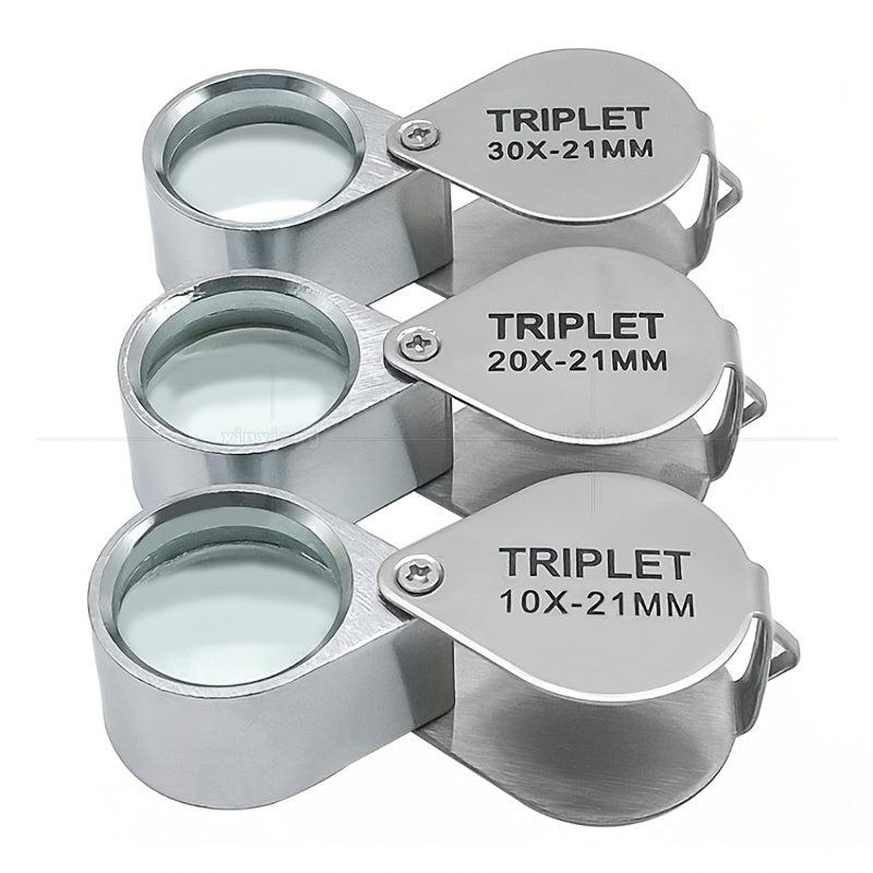 Pocket Size Folding Jewelry Loupe Magnifying Glass 10X 20X 30X Metal