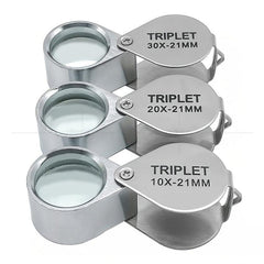 Pocket Size Folding Jewelry Loupe Magnifying Glass 10X 20X 30X Metal