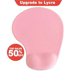 Office Mousepad With Gel Wrist Support Pink