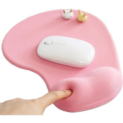 Office Mousepad With Gel Wrist Support Pink
