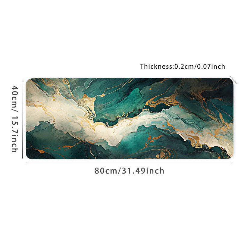 Abstract Green Large Gaming Mousepad HD Keyboard Pad