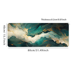 Abstract Green Large Gaming Mousepad HD Keyboard Pad