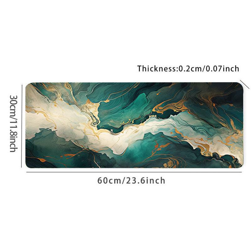 Abstract Green Large Gaming Mousepad HD Keyboard Pad