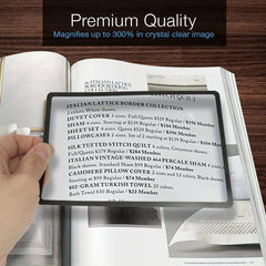 Large Area Ultra thin Magnifying Glass for Elderly & Students