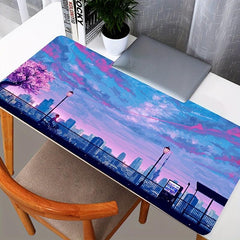 Purple Urban Landscape Large Mouse Pad Office Laptop Anime E-sport