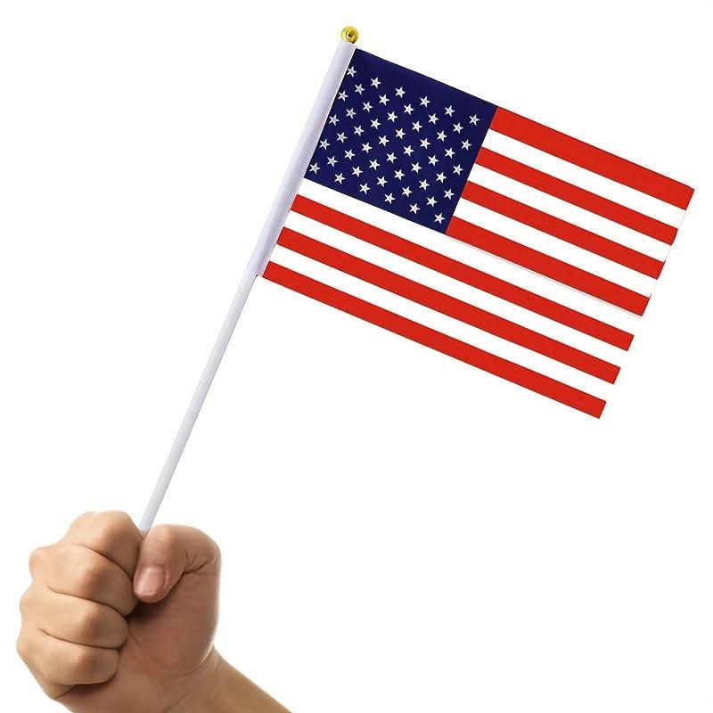 10pcs American Hand Held Mini Flags Decorations 1 Dozen 10pcs