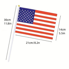 10pcs American Hand Held Mini Flags Decorations 1 Dozen 10pcs