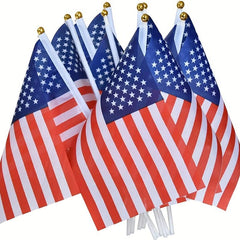 10pcs American Hand Held Mini Flags Decorations 1 Dozen 10pcs