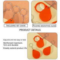 Mini Folding Magnifying Glass Key Chain HD Pendant