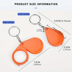 Mini Folding Magnifying Glass Key Chain HD Pendant