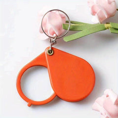 Mini Folding Magnifying Glass Key Chain HD Pendant