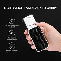 30X 60X 90X Jewelry Loupe Magnifier LED Lighted Eye Loupe Portable Magnifier