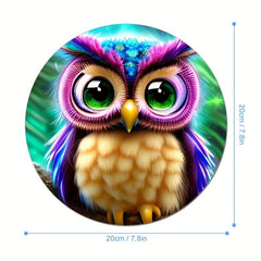 Cute Little Owl Gaming Mouse Pad for Girls and Women - Non-Slip Round Mousepad