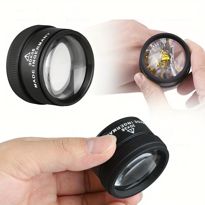 30x36 Cylindrical Jewelry Antique Double Lens Optical Glass 30X Magnifying Glass