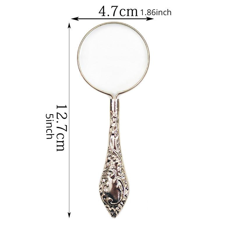 Retro Relief Pattern Magnifying Glass 45mm Handheld Mirror