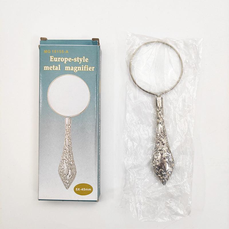 Retro Relief Pattern Magnifying Glass 45mm Handheld Mirror