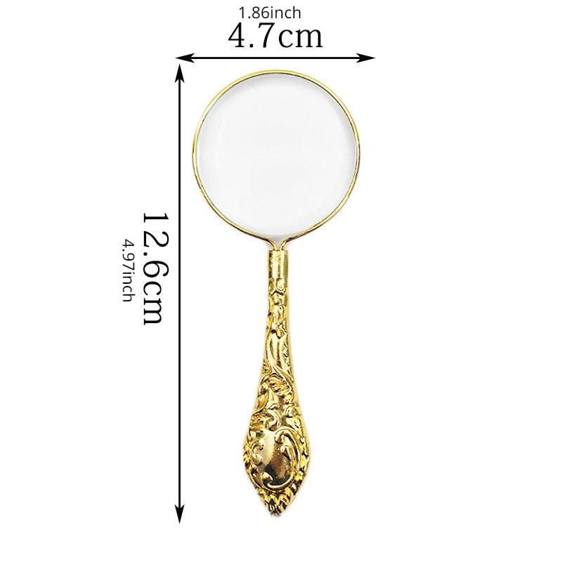 Retro Relief Pattern Magnifying Glass 45mm Handheld Mirror