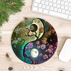 Taiji Landscapes Gaming Mouse Pad Round Non-slip Rubber Mouse Mat