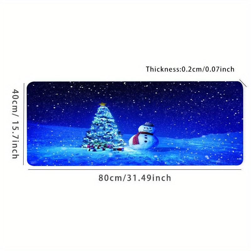 Christmas Snowflake Tree Snowman Large Gaming Mousepad