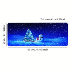 Christmas Snowflake Tree Snowman Large Gaming Mousepad