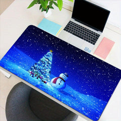 Christmas Snowflake Tree Snowman Large Gaming Mousepad