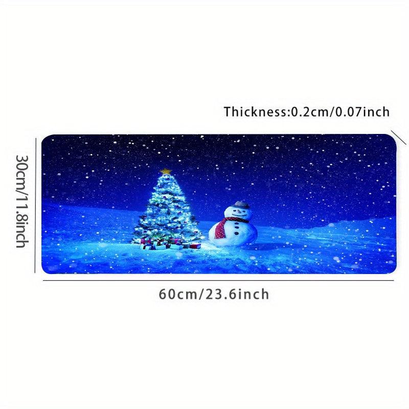 Christmas Snowflake Tree Snowman Large Gaming Mousepad